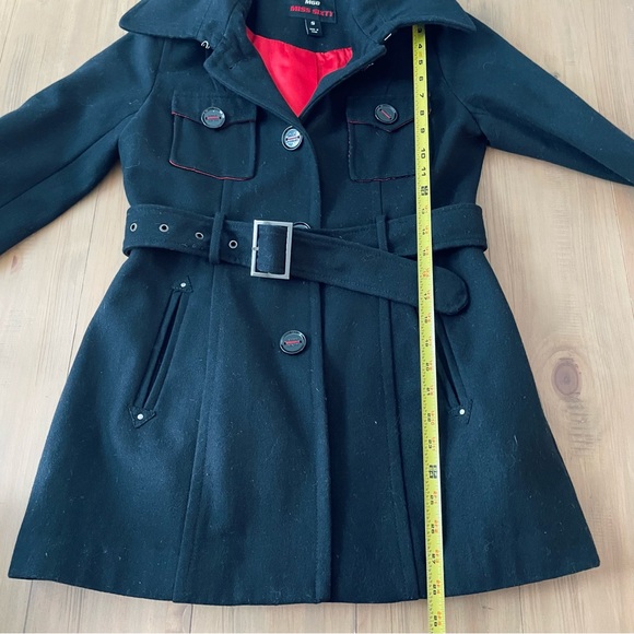 Miss Sixty M60 Wool Blend Coat Women’s Size Small Red Lining Black Belated - Picture 8 of 13